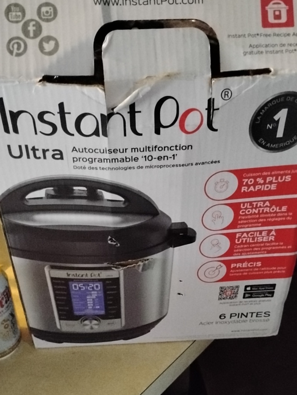 Instant Pot Ultra 6-Quart Electric Pressure Cooker - Stainless Steel & Black